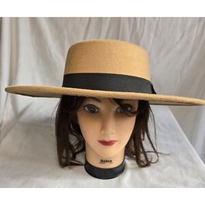 CG New York Womens Wide Brim‎ Hat  Brown/Black Band NWT